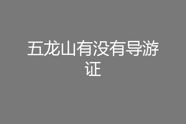 五龙山有没有导游证