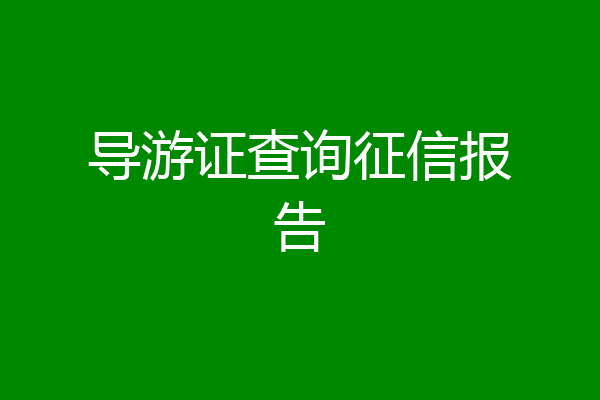 导游证查询征信报告