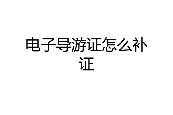 电子导游证怎么补证