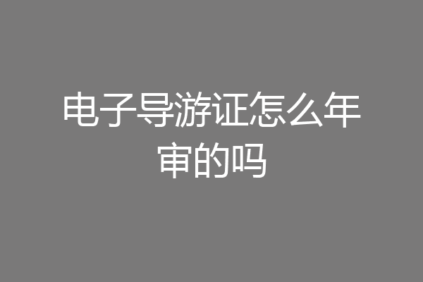 电子导游证怎么年审的吗