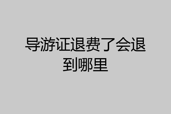 导游证退费了会退到哪里