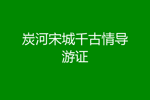炭河宋城千古情导游证