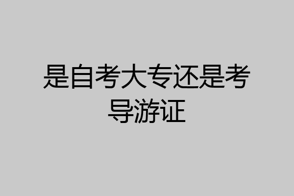 是自考大专还是考导游证