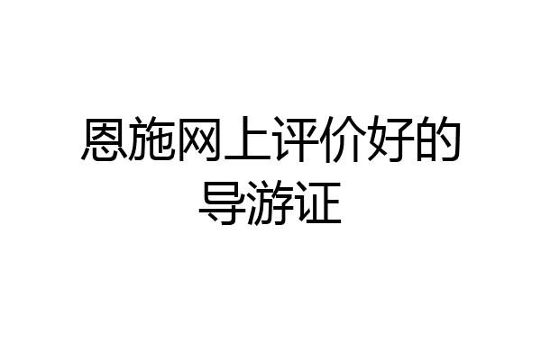 恩施网上评价好的导游证