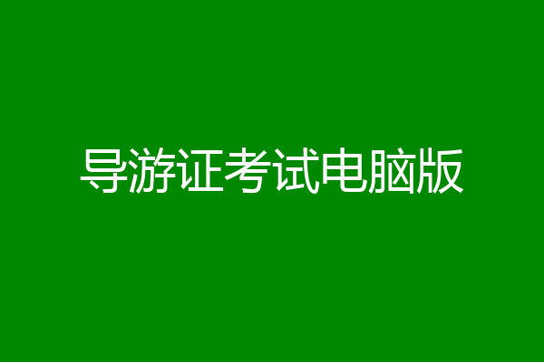 导游证考试电脑版