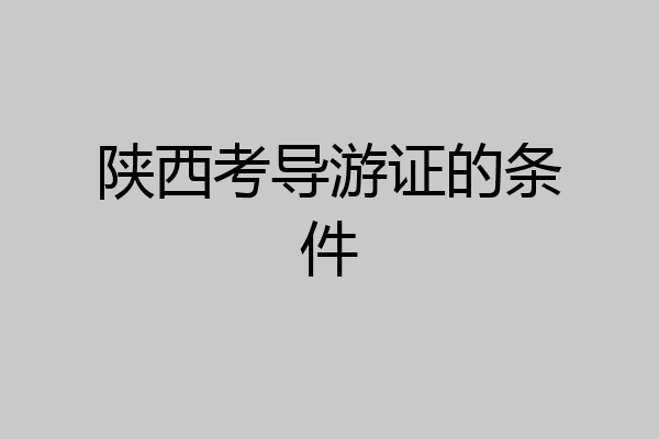 陕西考导游证的条件