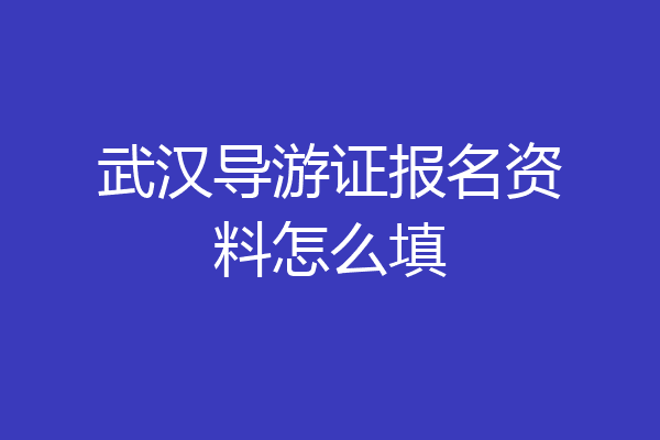 武汉导游证报名资料怎么填