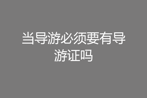 当导游必须要有导游证吗
