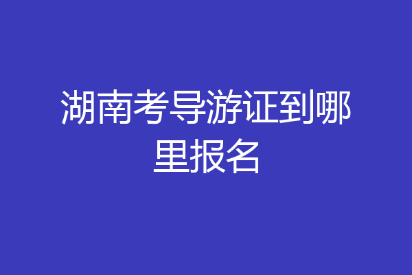 湖南考导游证到哪里报名
