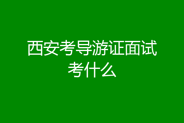 西安考导游证面试考什么
