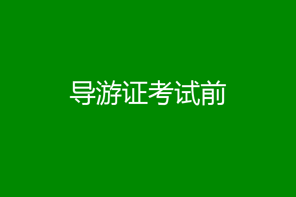 导游证考试前