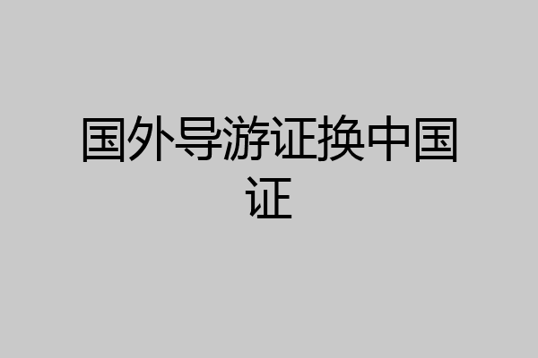 国外导游证换中国证