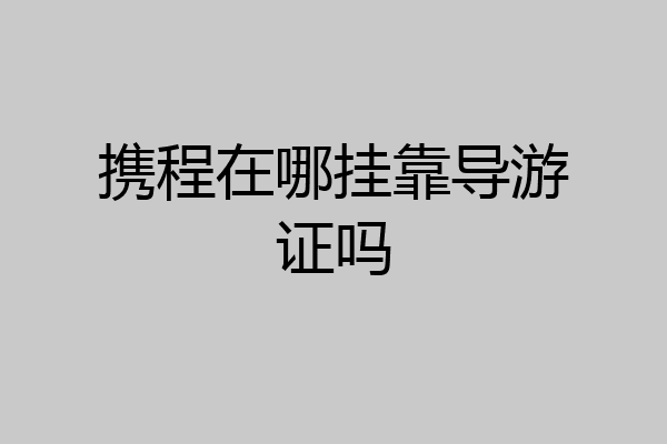 携程在哪挂靠导游证吗