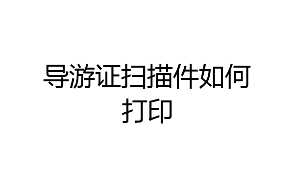 导游证扫描件如何打印