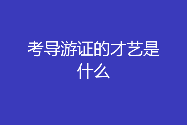 考导游证的才艺是什么