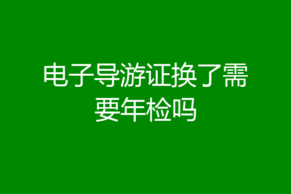 电子导游证换了需要年检吗