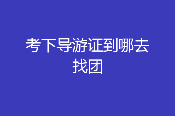 考下导游证到哪去找团