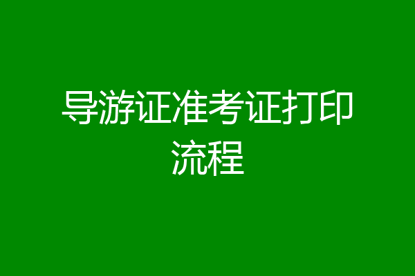 导游证准考证打印流程