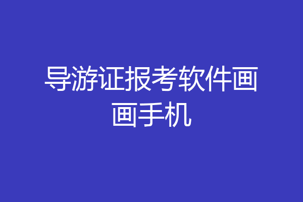 导游证报考软件画画手机