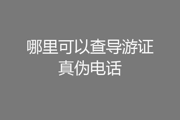 哪里可以查导游证真伪电话