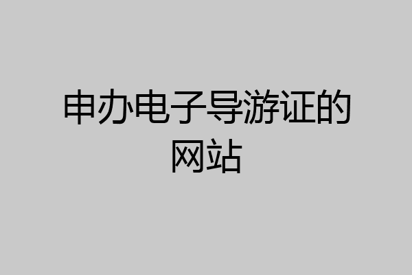 申办电子导游证的网站