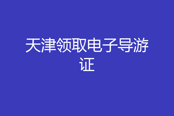 天津领取电子导游证