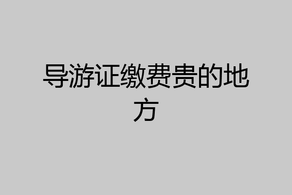 导游证缴费贵的地方