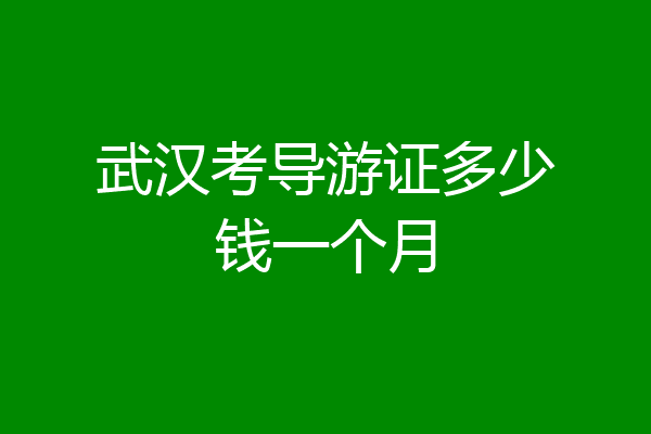 武汉考导游证多少钱一个月