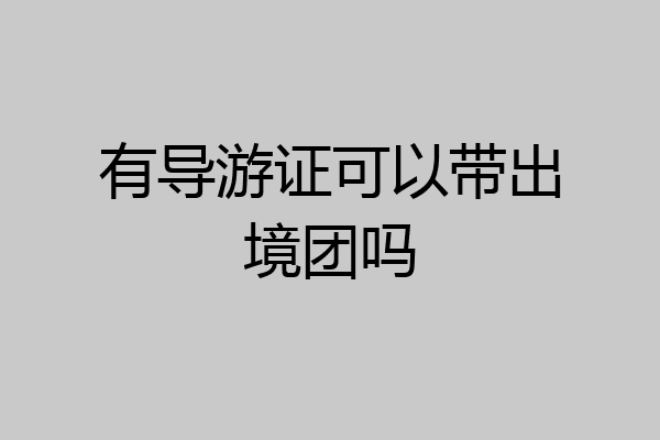 有导游证可以带出境团吗