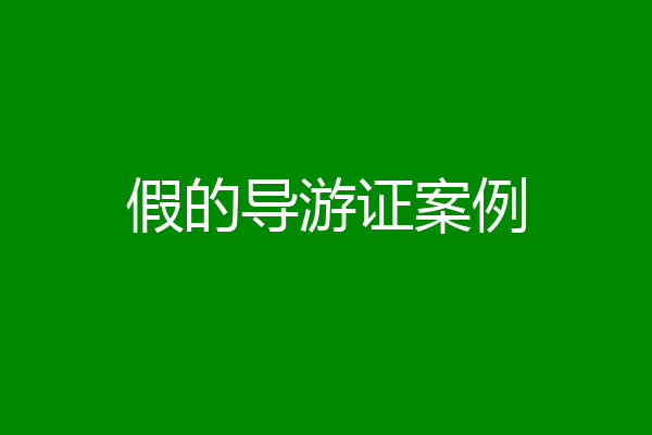 假的导游证案例