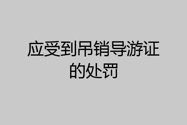 应受到吊销导游证的处罚