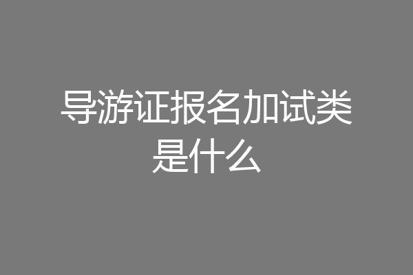 导游证报名加试类是什么