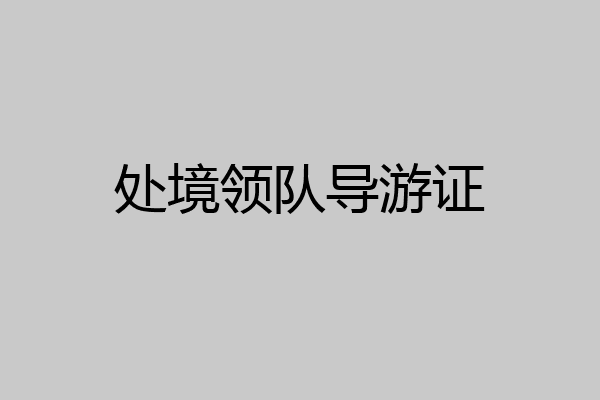 处境领队导游证