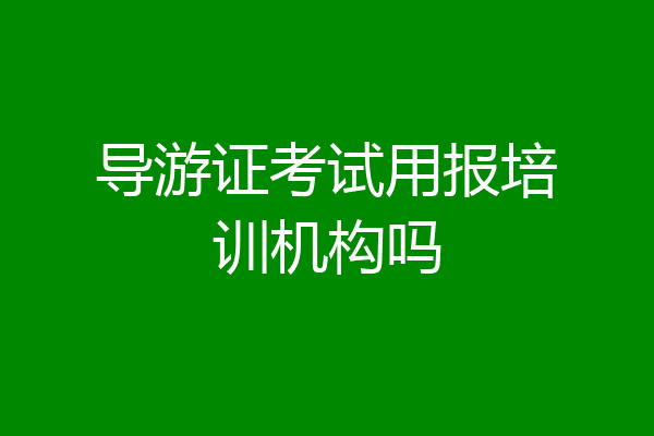 导游证考试用报培训机构吗