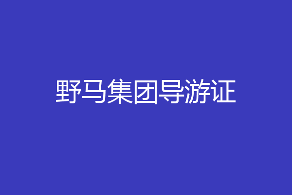 野马集团导游证