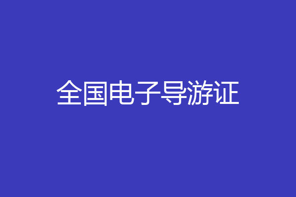全国电子导游证