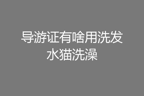 导游证有啥用洗发水猫洗澡