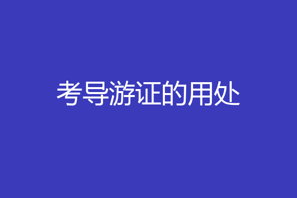 考导游证的用处