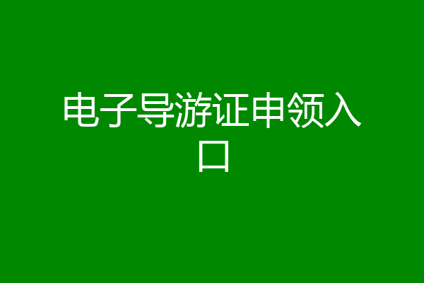 电子导游证申领入口