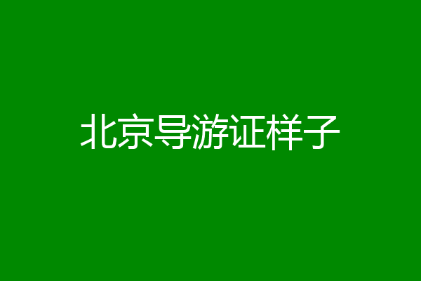 北京导游证样子