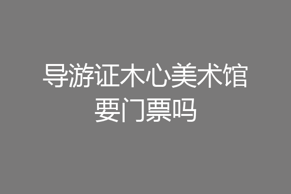 导游证木心美术馆要门票吗