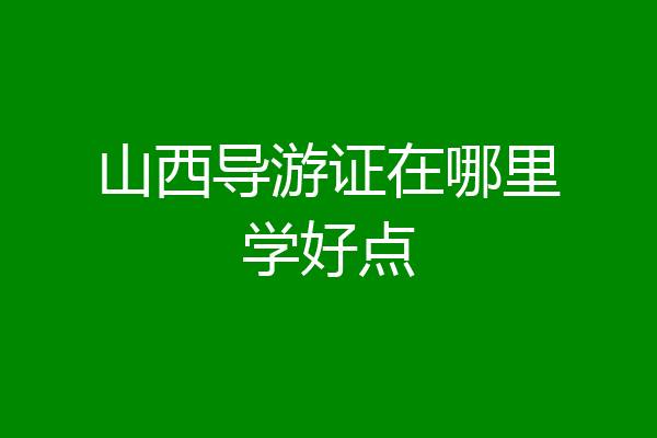 山西导游证在哪里学好点