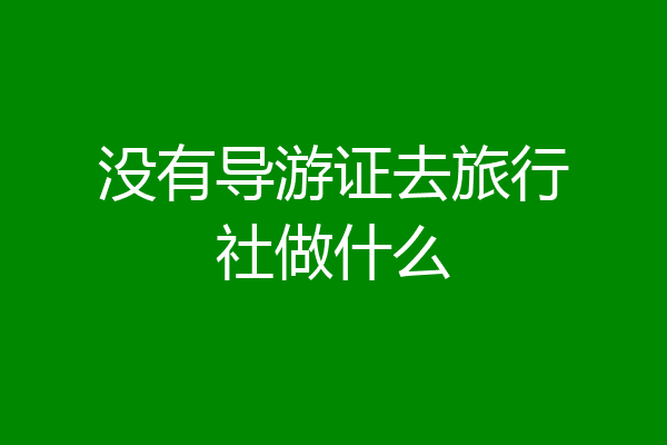 没有导游证去旅行社做什么