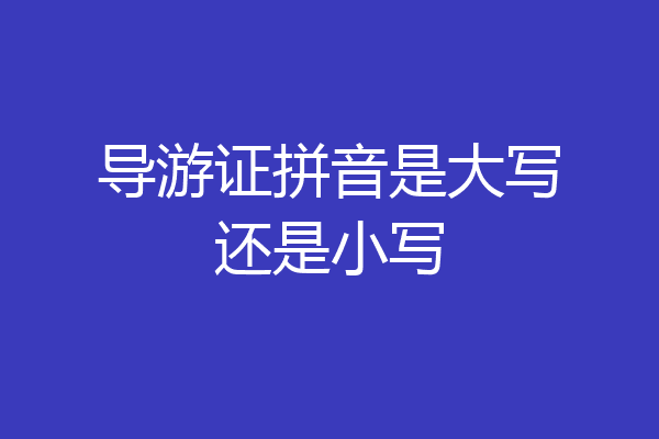 导游证拼音是大写还是小写