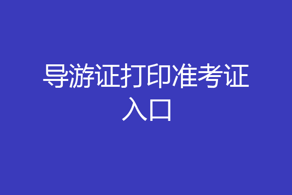 导游证打印准考证入口