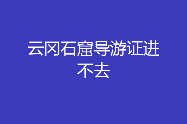 云冈石窟导游证进不去