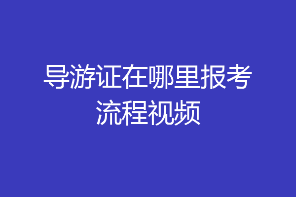 导游证在哪里报考流程视频