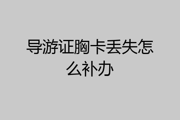 导游证胸卡丢失怎么补办