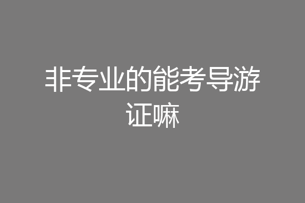 非专业的能考导游证嘛
