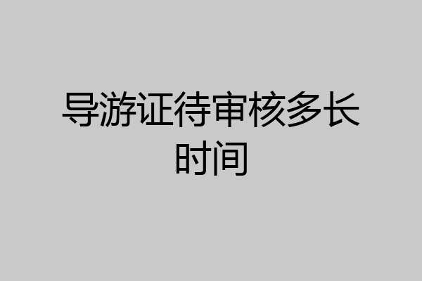 导游证待审核多长时间